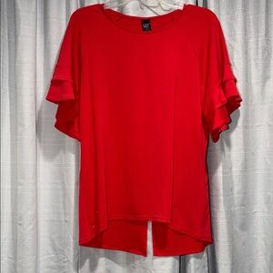 Lildy Vibrant Red Short Sleeve Top
